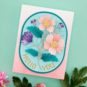 Spellbinders Stylish Oval Hello You Floral Dies class=