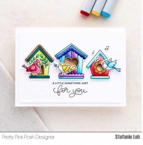 Pretty Pink Posh Spring Birdhouses Stamp Set class=