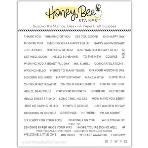 Honey Bee Stamps Mini Messages 6×6 Stamp Set