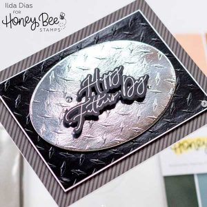 Honey Bee Stamps Diamond Plate Background Stencil class=