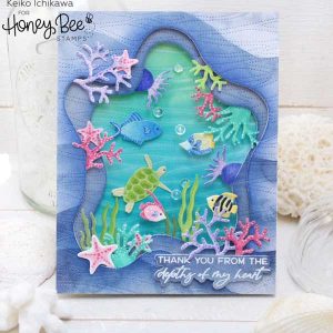 Honey Bee Stamps Layered Waves - Set of 2 Layering Stencils class=