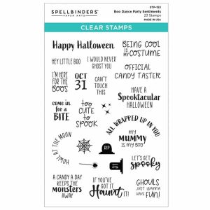 Spellbinders Boo Dance Party Sentiments Stamp