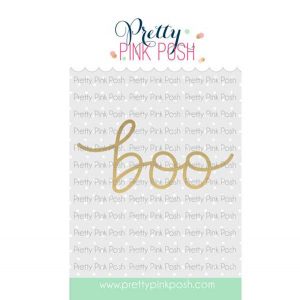 Pretty Pink Posh Hot Foil Large Boo Script