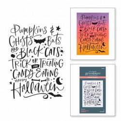Spellbinders BetterPress Plate – Pumpkins & Ghosts Background