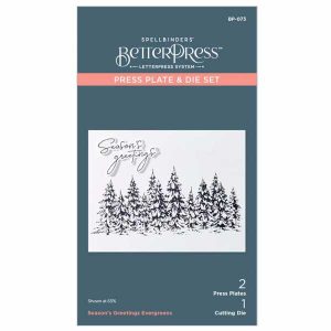 Spellbinders Season's Greetings Evergreens Press Plate