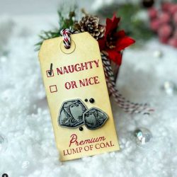 Honey Bee Stamps Naughty List Vintage Gift Card Add-on Stamp