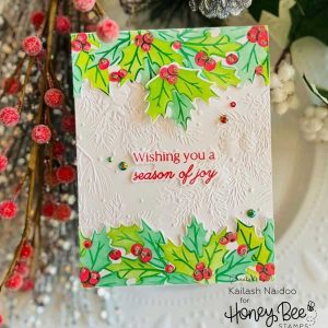 Honey Bee Stamps Snowy Pines 3D Embossing Folder class=