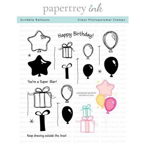 Papertrey Ink Scribble Balloons Stamp