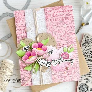Honey Bee Stamps Vintage Flora Background Stamp class=