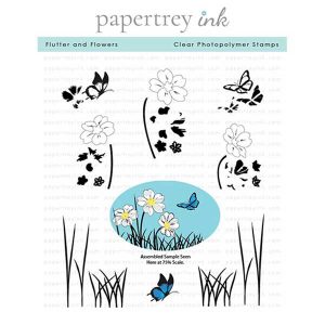 Papertrey Ink Flutter and Flowers Stamp