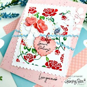 Honey Bee Stamps Lace Heart Layering Frames Dies class=