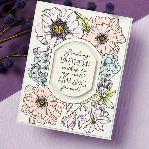 Spellbinders Mirrored Arch Blooms Press Plate class=