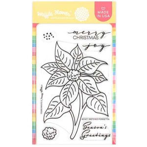 Waffle Flower Sketched Poinsettia Stamp Set