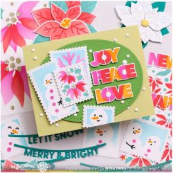 Waffle Flower Overlapping Christmas Words Matching Die