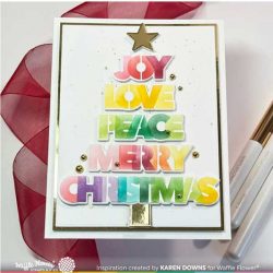 Waffle Flower Overlapping Christmas Words Stencil Trio