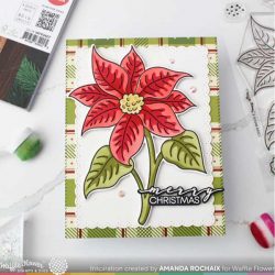 Waffle Flower Sketched Poinsettia Coloring Stencil