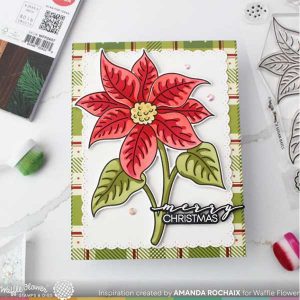 Waffle Flower Sketched Poinsettia Coloring Stencil class=