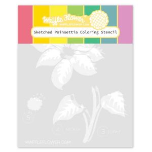 Waffle Flower Sketched Poinsettia Coloring Stencil