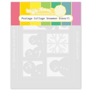 Waffle Flower Postage Collage Snowman Stencil