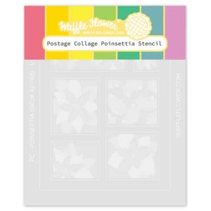 Waffle Flower Postage Collage Poinsettia Stencil