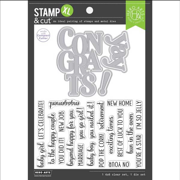 Hero Arts Congrats &amp; Yay Stamp &amp; Cut XL