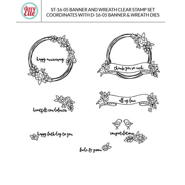 Avery Elle Banner &amp; Wreath Stamp Set