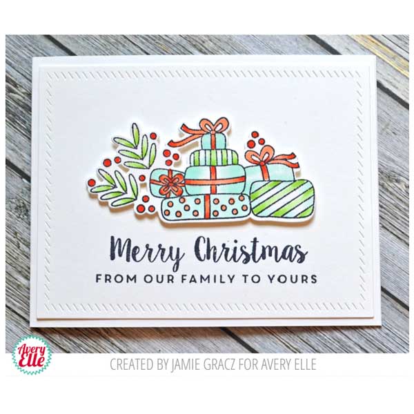 Avery Elle Christmas Packages Stamp Set - yellowed