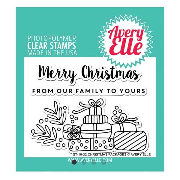 Avery Elle Christmas Packages Stamp Set - yellowed