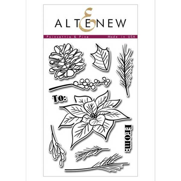 Altenew Poinsettia &amp; Pine Stamp Set