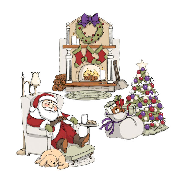 Art Impressions Sleepy Santa Try-Fold Cling Stamp Set