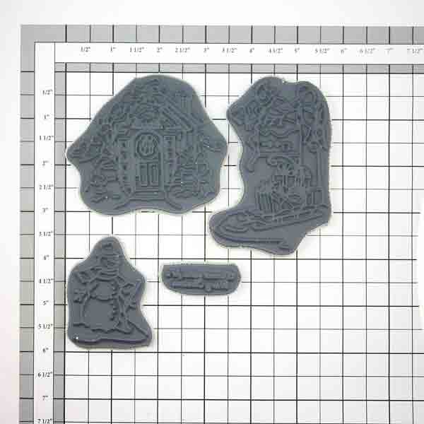 Art Impressions Christmas Scene Try&#039;folds Cling Rubber Stamps