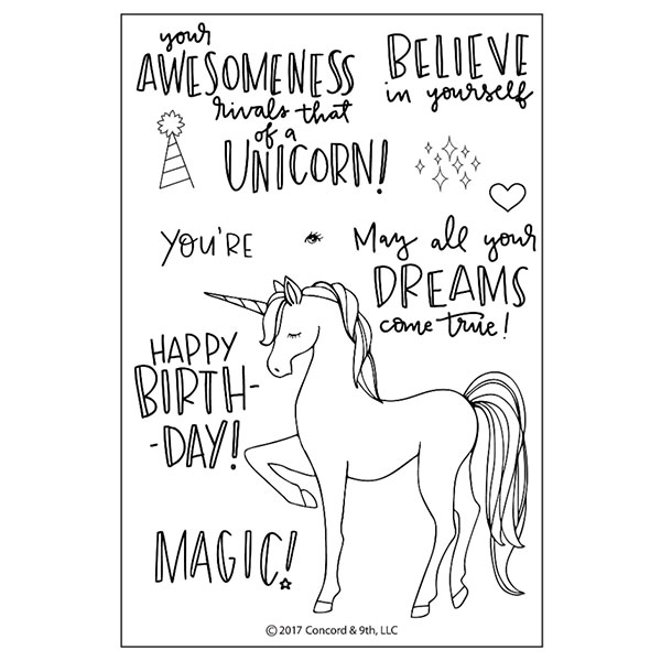 Concord &amp; 9th Unicorn Awesomeness Stamp Set