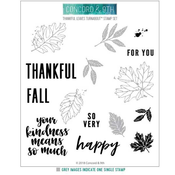 Concord &amp; 9th Thankful Leaves Turnabout Stamp Set