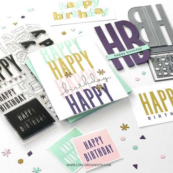 Concord &amp; 9th All The Birthdays Stamp Set