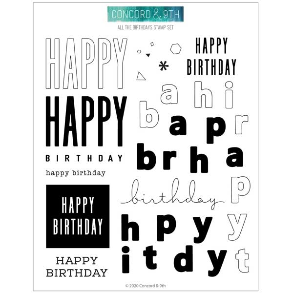 Concord &amp; 9th All The Birthdays Stamp Set