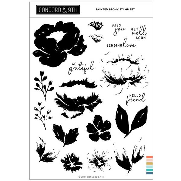 Concord &amp; 9th Painted Peony Stamp Set