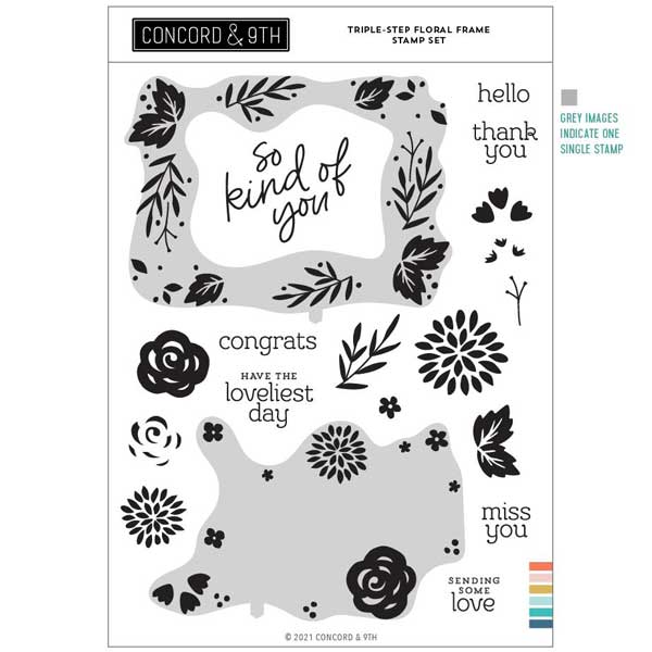 Concord &amp; 9th Triple Step Floral Frame Stamp Set