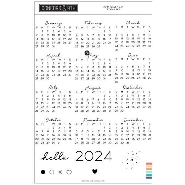 Concord &amp; 9th 2024 Calendar Stamp Set