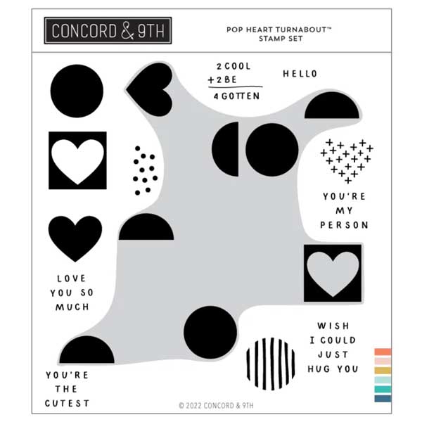 Concord &amp; 9th Pop Heart Turnabout Stamp Set