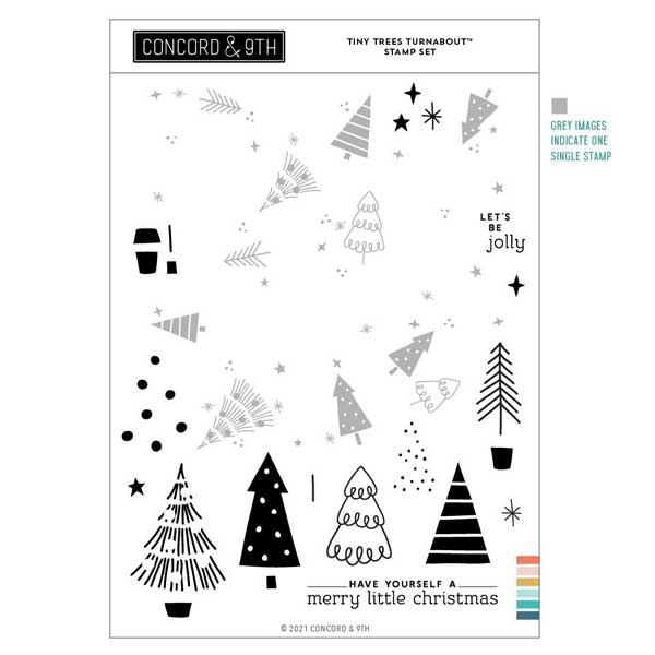 Concord &amp; 9th Tiny Trees Turnabout Stamp Set