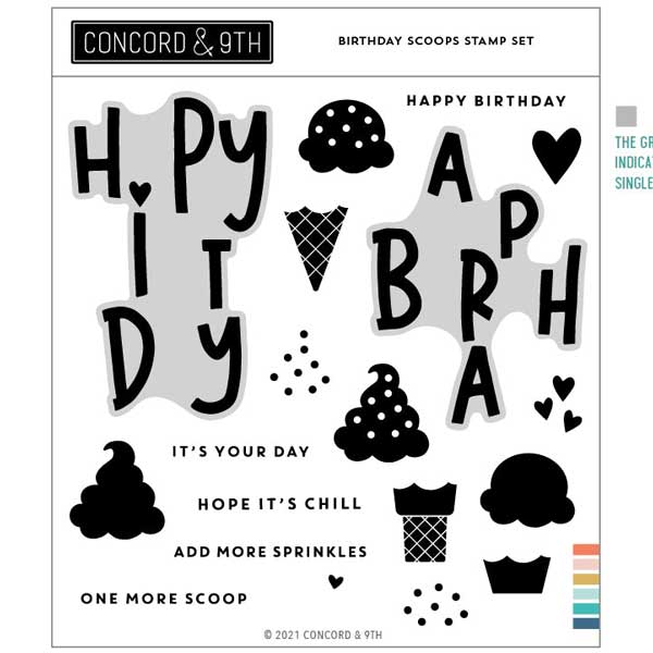 Concord &amp; 9th Birthday Scoops Stamp Set