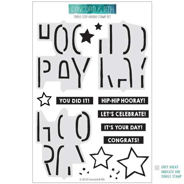 Concord &amp; 9th Triple-Step Hooray Stamp Set