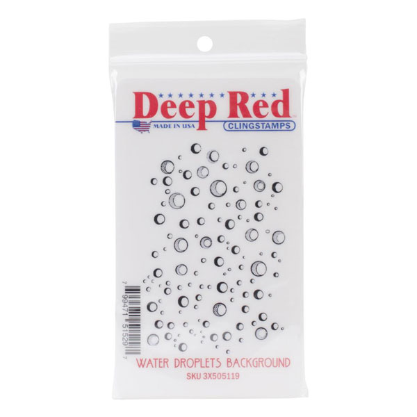 Deep Red Water Droplets Cling Stamp