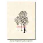 Deep Red Winter Trees Stamp