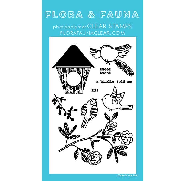 Flora &amp; Fauna Woodgrain Bird Stamp Set