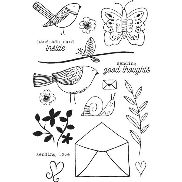 Flora &amp; Fauna Aviary Love Stamp Set