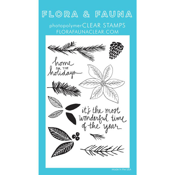 Flora &amp; Fauna Poinsettia Watercolor Stamp Set - &lt;span style=&quot;color:red;&quot;&gt;discolored&lt;/span&gt;