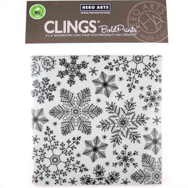 Hero Arts Hand Drawn Snowflakes Bold Prints Background Stamp