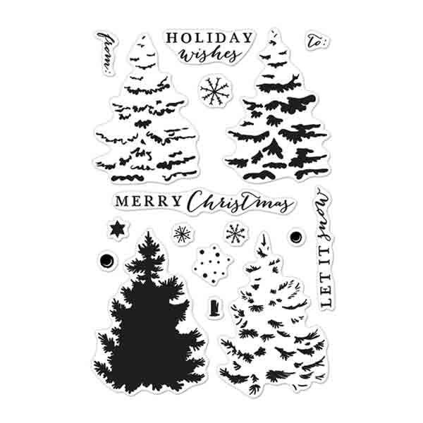 Hero Arts Color Layering Christmas Trees Stamp Set