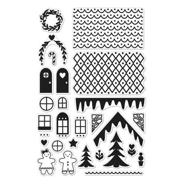 Hero Arts Make A Gingerbread House Stamp Set